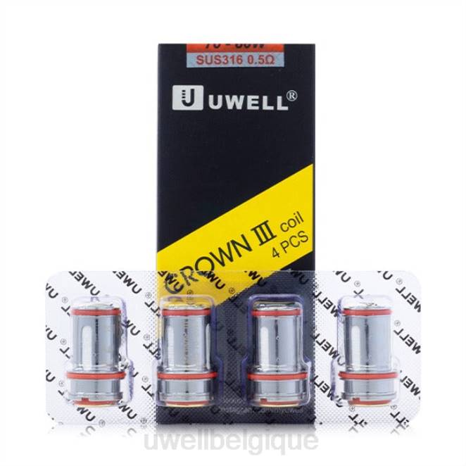 UWELL CROWN 3 bobines (paquet de 4) 0,25 ohm 2VTX91 | UWELL BELGIQUE