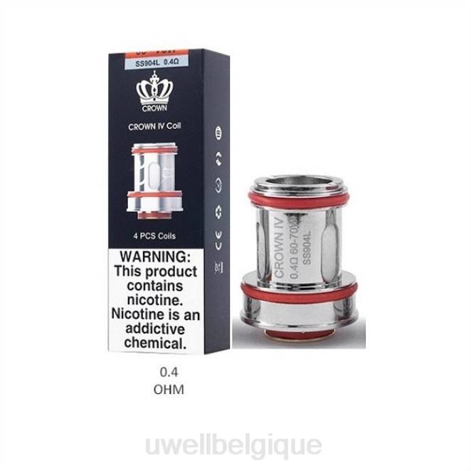 UWELL CROWN 4 bobines de remplacement (paquet de 4) double bobine 0,4 ohm 2VTX183 | UWELL VAPE JETABLE