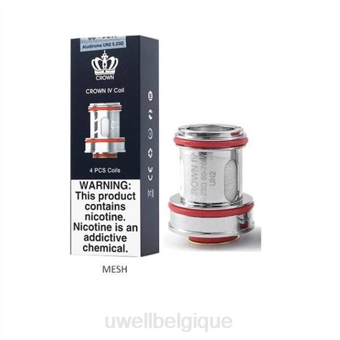 UWELL CROWN 4 bobines de remplacement (paquet de 4) un2 double maille 0,23 ohm 2VTX184 | UWELL VAPE POD