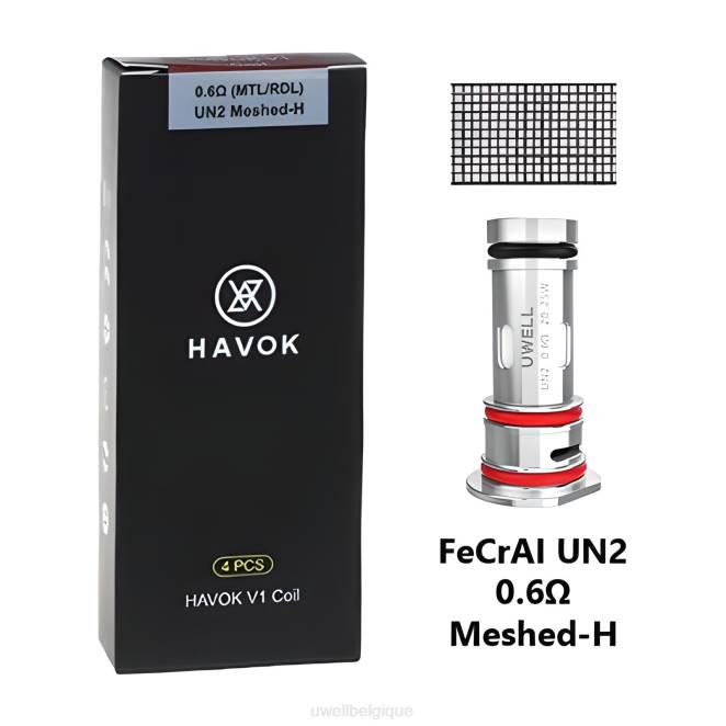 UWELL HAVOK V1 bobines (paquet de 4) 0,6 ohm 2VTX151 | UWELL BELGIQUE