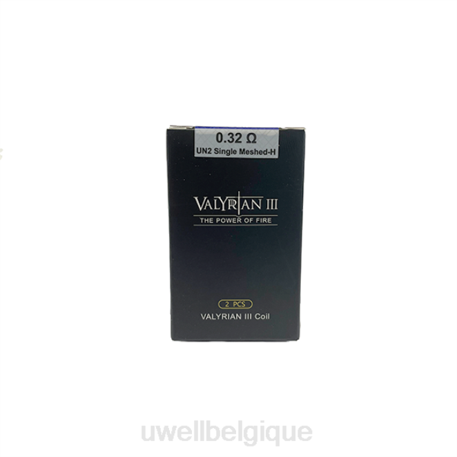 UWELL VALYRIAN 3 bobines de remplacement | Paquet de 2 SS316L 0,32 ohm 2VTX21 | UWELL BELGIQUE