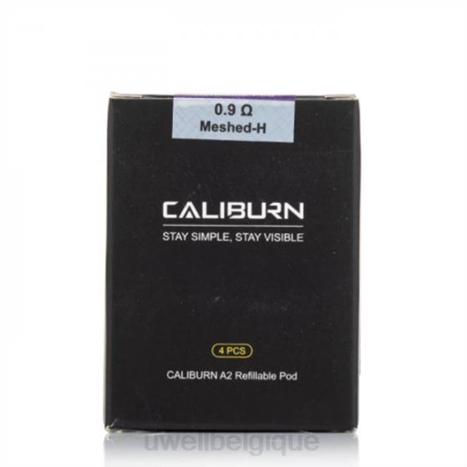 UWELL CALIBURN A2 dosettes de remplacement | paquet de 4 fécal un2 maillé-h 0,9ohm 2VTX1 | UWELL BELGIQUE