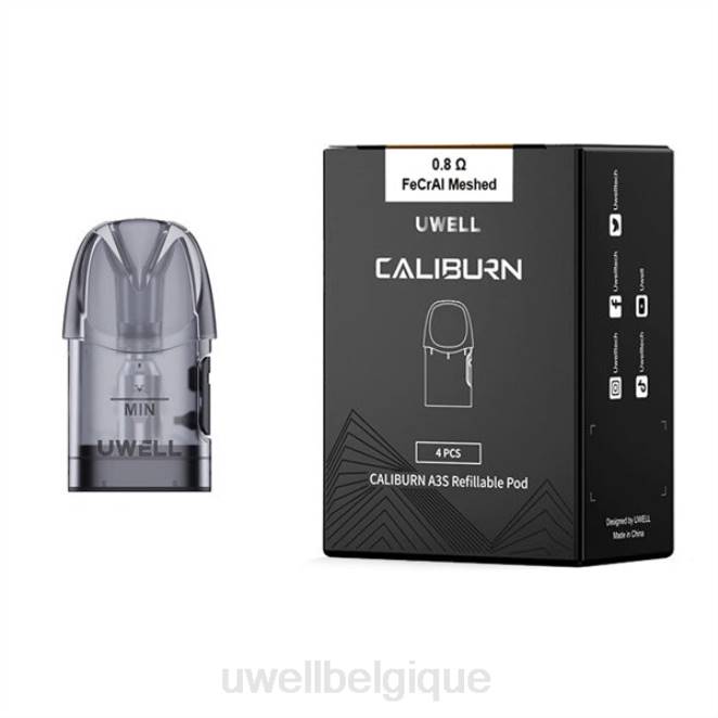 UWELL CALIBURN A3 dosettes de remplacement | paquet de 4 0,8 ohm 2 2VTX19 | UWELL STORE