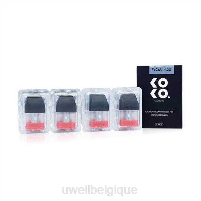 UWELL CALIBURN KOKO dosettes (paquet de 4) 1,2 ohm 2VTX95 | UWELL VAPE SHOP
