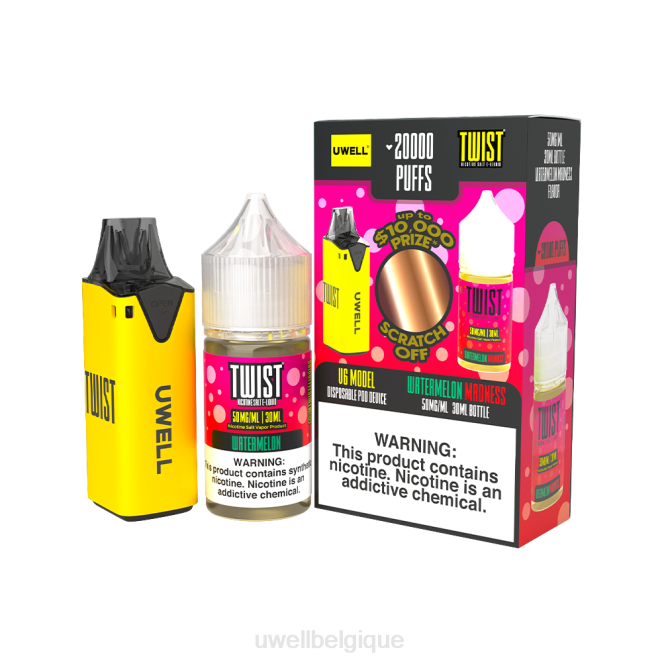 UWELL V6 appareil jetable + jus daddy's vapor 30ml - pack collab clr : jaune/flv : folie pastèque 50mg 2VTX220 | UWELL VAPE FOR SALE