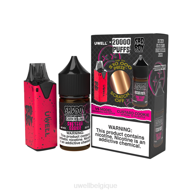 UWELL V6 appareil jetable + jus daddy\'s vapor 30ml - pack collab clr : jaune/flv : folie pastèque 50mg 2VTX220 | UWELL VAPE FOR SALE