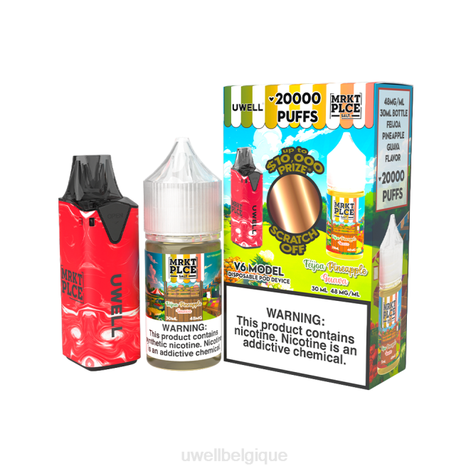 UWELL V6 appareil jetable + jus daddy\'s vapor 30ml - pack collab clr : jaune/flv : folie pastèque 50mg 2VTX220 | UWELL VAPE FOR SALE