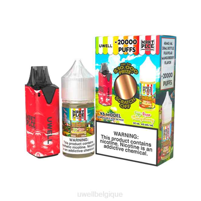 UWELL V6 appareil jetable + jus daddy\'s vapor 30ml - pack collab clr : jaune/flv : folie pastèque 50mg 2VTX220 | UWELL VAPE FOR SALE