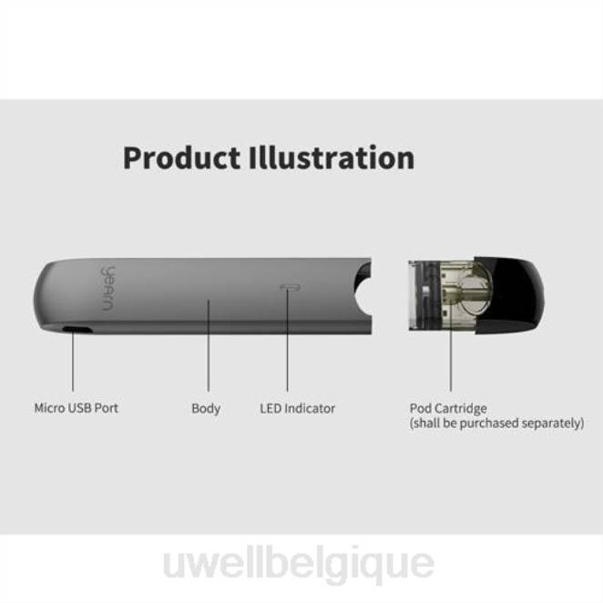 UWELL YEARN appareil pod (pods non inclus) gris 2VTX256 | UWELL VAPE PRICE